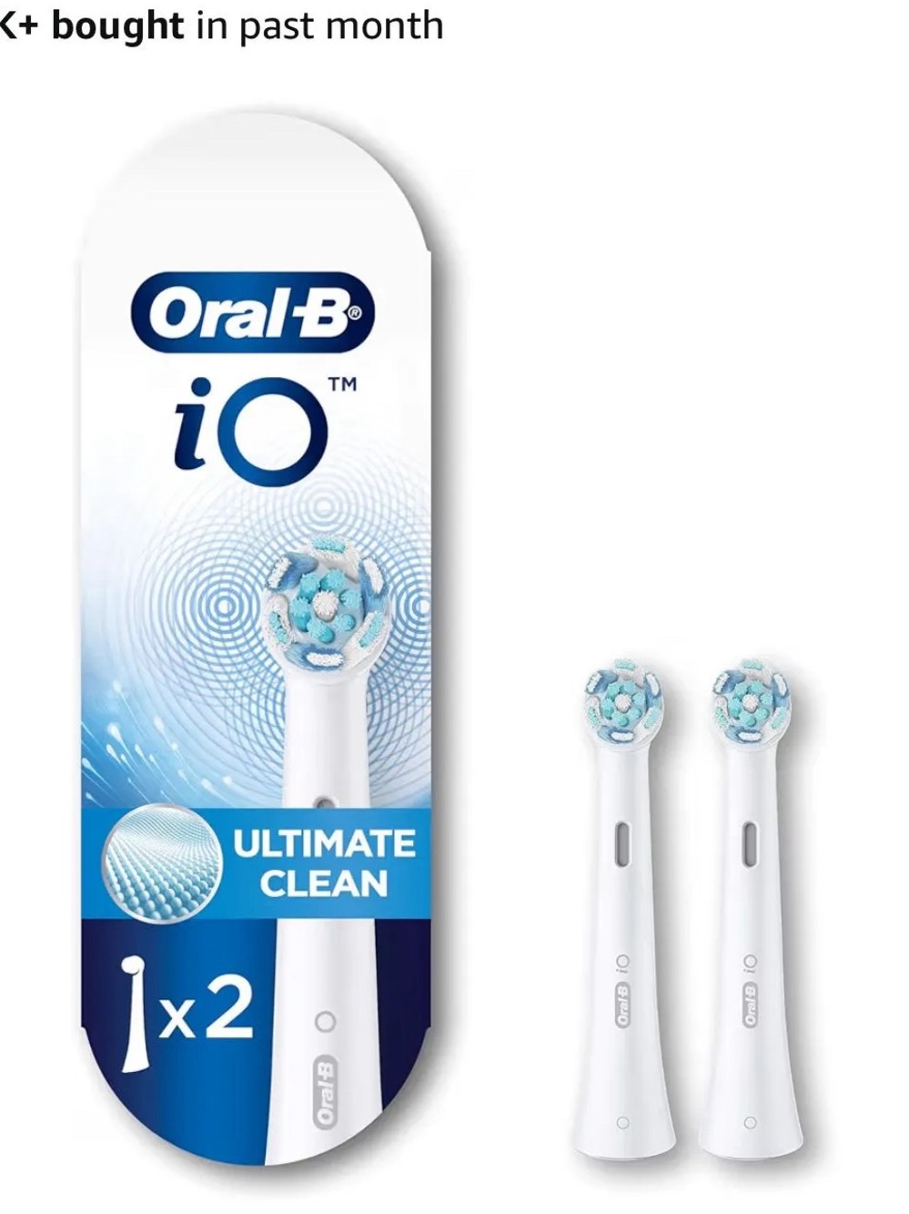 iO Ultimate Clean Replacement Toothbrush Heads - White/Blue (2 Pack)